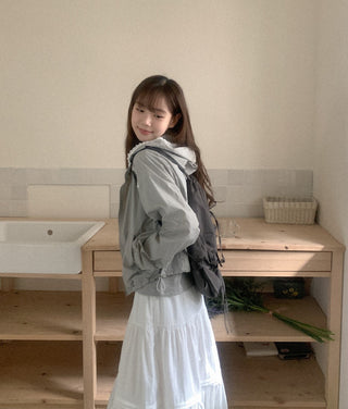 Lace hooded cardigan