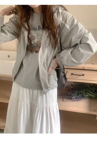 Lace hooded cardigan