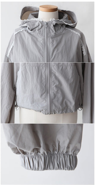 Lace hooded cardigan