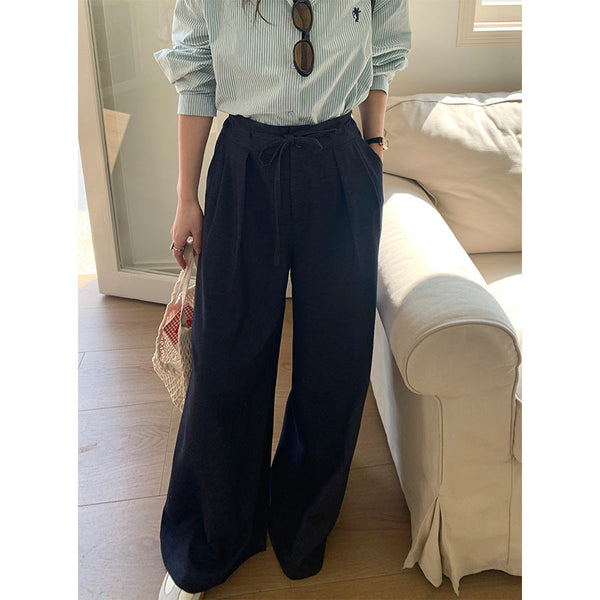 Lace-up wide-leg pants