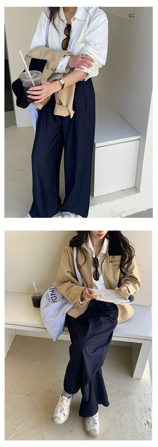 Lace-up wide-leg pants