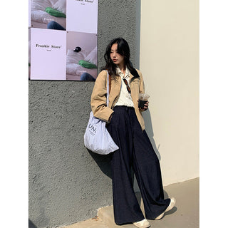 Lace-up wide-leg pants