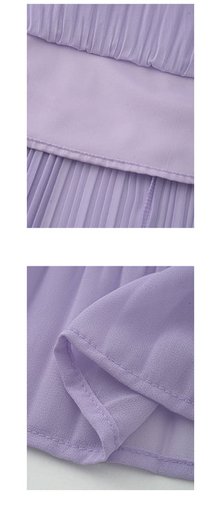 Silk pleated skirt