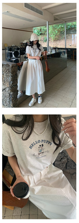 Belted A-line skirt