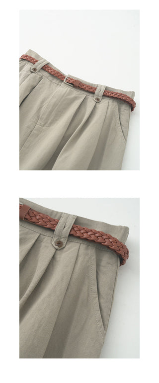 Belted A-line skirt