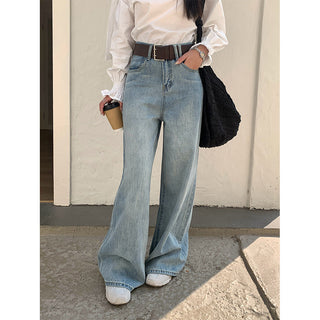 Wide-leg mop jeans