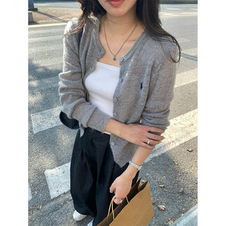 Wool knit cardigan