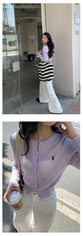 Wool knit cardigan