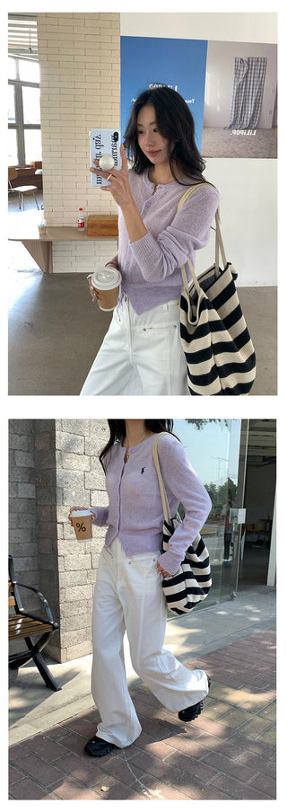 Wool knit cardigan