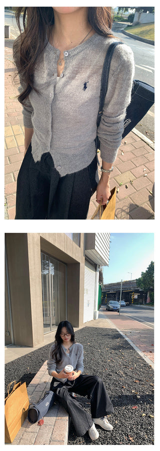 Wool knit cardigan