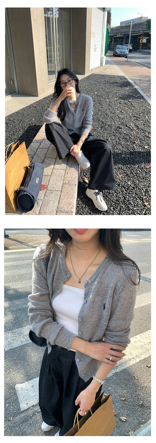 Wool knit cardigan