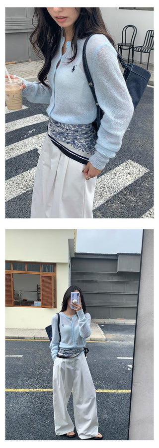 Wool knit cardigan