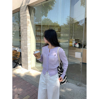 Wool knit cardigan
