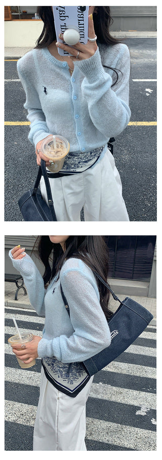 Wool knit cardigan