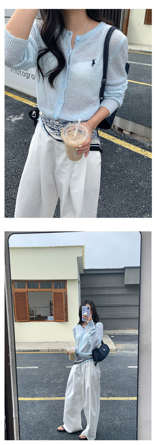 Wool knit cardigan