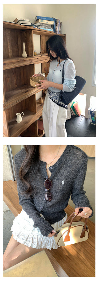 Wool knit cardigan