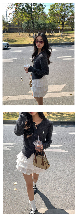 Wool knit cardigan