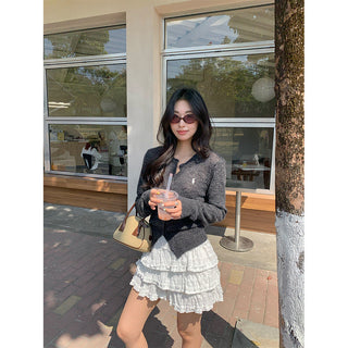Wool knit cardigan