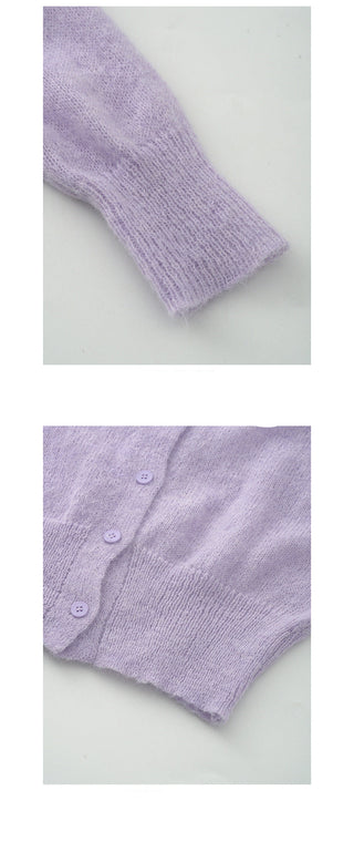 Wool knit cardigan