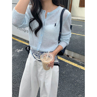 Wool knit cardigan