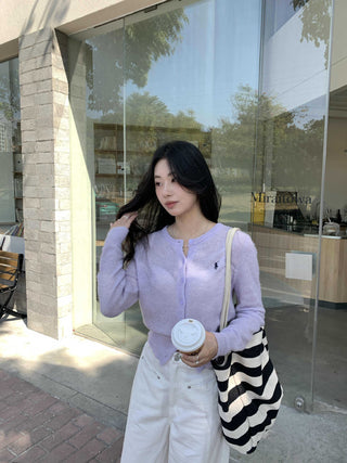 Wool knit cardigan