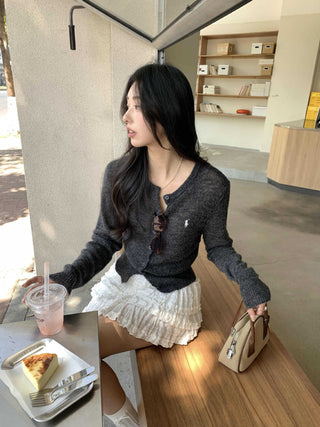Wool knit cardigan