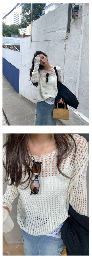 Hollow-out sweater