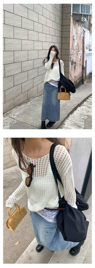 Hollow-out sweater