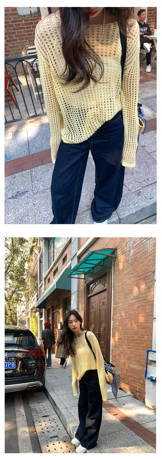 Hollow-out sweater
