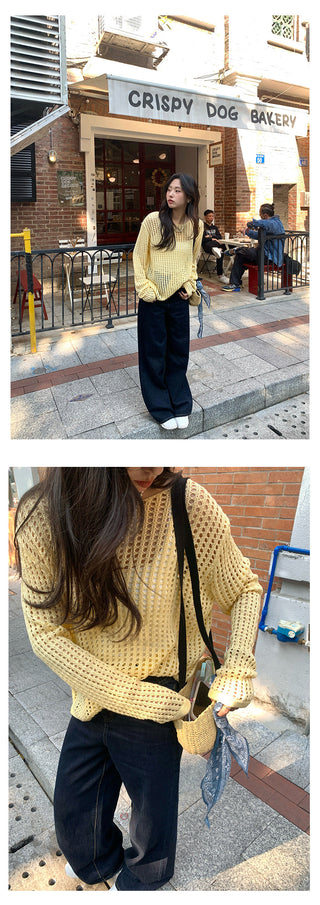 Hollow-out sweater