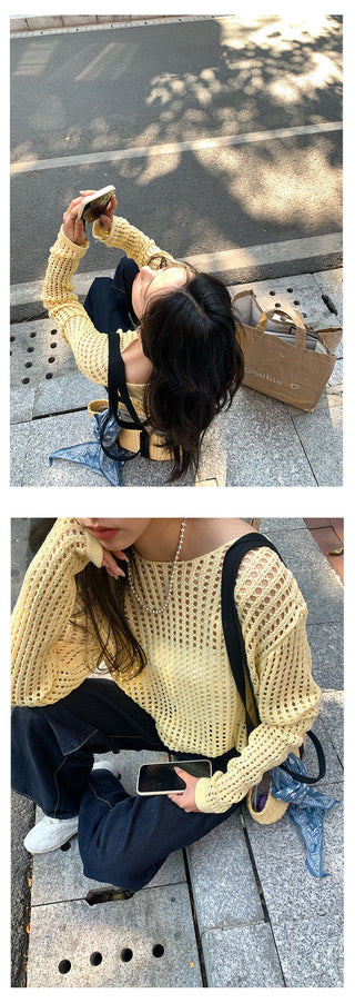 Hollow-out sweater