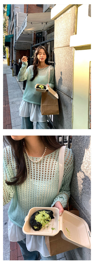 Hollow-out sweater