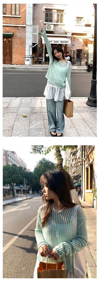 Hollow-out sweater