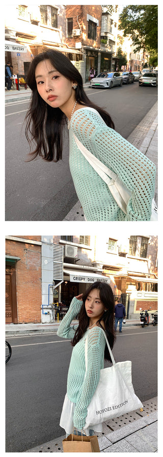 Hollow-out sweater