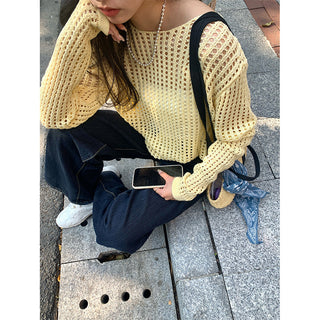 Hollow-out sweater