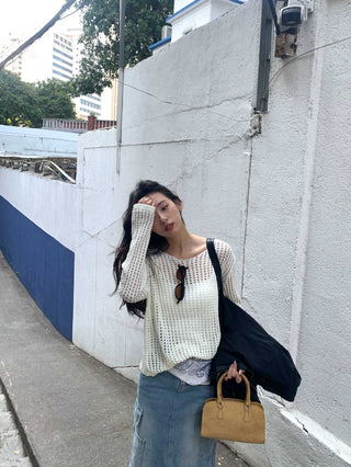 Hollow-out sweater