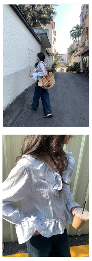 V-neck puff shirt