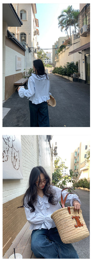 V-neck puff shirt