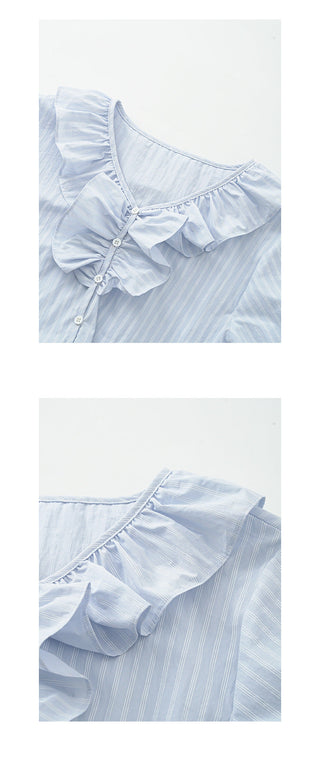 V-neck puff shirt