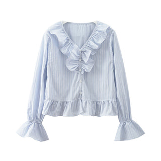 V-neck puff shirt