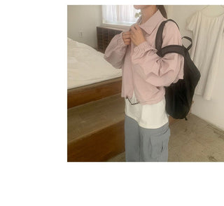 Pure color zipper jacket
