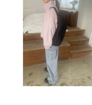 Pure color zipper jacket