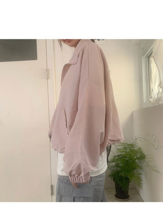 Pure color zipper jacket
