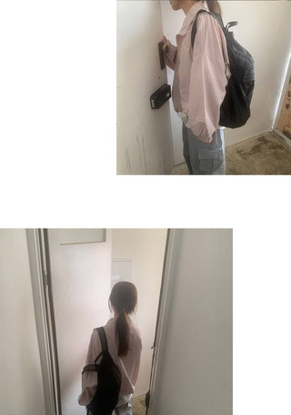Pure color zipper jacket