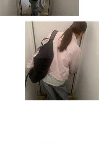 Pure color zipper jacket
