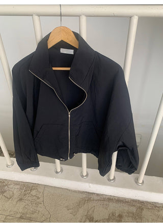 Pure color zipper jacket