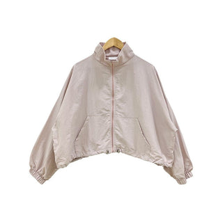 Pure color zipper jacket