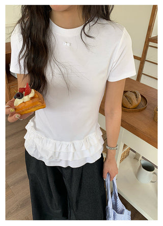 Ruffled hem tee