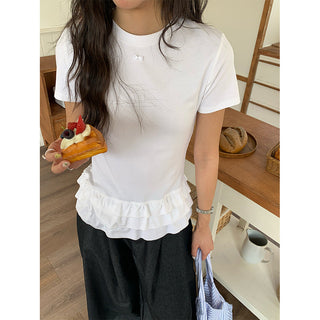 Ruffled hem tee