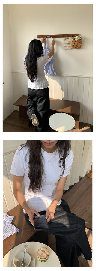 Ruffled hem tee